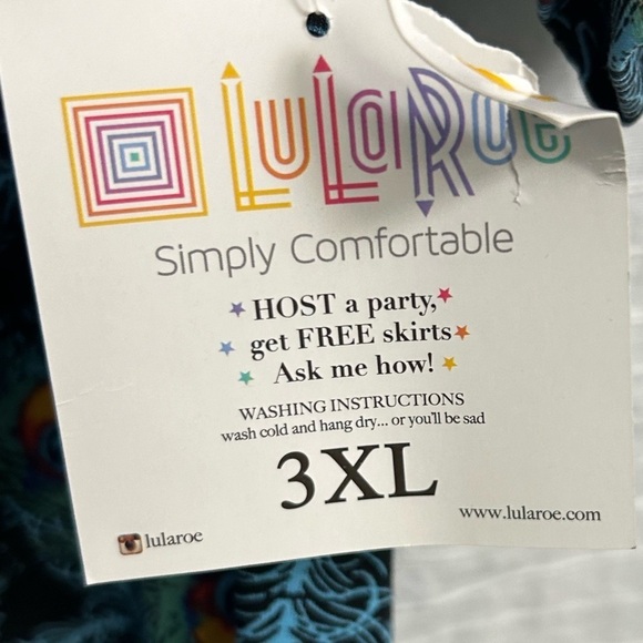 LULAROE JULIA UNICORN PEACOCK FEATHERS DRESS NWT Made In USA Size 3XL - Picture 3 of 5